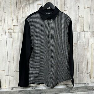 Karl Lagerfeld Paris Zig Zag Pearl Snap Button Down Dress Shirt Sz. M